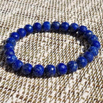 Lapislazuli-Stein-Armband – facettierte 8 mm AA-Perlen - Vignette | Achamana