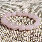 Armband gerollter Stein Rosenquarz kubische Perlen - Vignette | Achamana