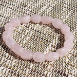 Armband gerollter Stein Rosenquarz kubische Perlen - Vignette | Achamana