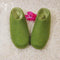 Chaussons Vert - laine bouillie - sans couture - fait main Achamana