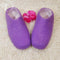Chaussons Violet - laine bouillie - sans couture - Fait main Achamana