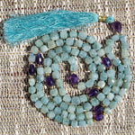 Amazonit-Mala-Halskette – 108 8-mm-Würfelschliff-AA-Perlen - Vignette | Achamana