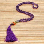 Mala Ametyst Halskette 7 Chakren 108 facettierte Perlen 8mm - Vignette | Achamana