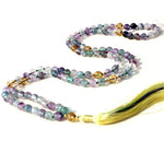 Regenbogen-Fluorit-Mala-Halskette – 108 8 mm AA-Perlen - Vignette | Achamana