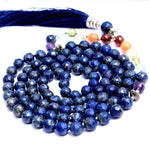 Collier mala Lapis-Lazuli 7 chakras - 108 perles AA 8 mm facettées - Vignette | Achamana