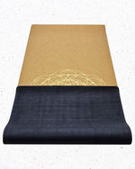 Grand tapis de yoga liège fleur de vie Or - 2,15 m - Vignette | Achamana