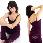 Dames yoga t-shirt met ingebouwde bh - Om Brodé - Vignette | Achamana