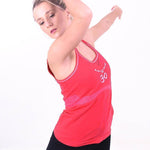 T shirt yoga femme - rouge corail - Mudra Mala - Vignette | Achamana