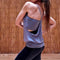 Débardeur yoga femme, long ,bleu-gris - certification bio GOTS | Achamana