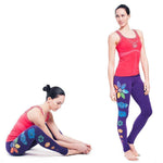 Legging yoga violet coton biologique 7 Chakras artistiques - Vignette | Achamana