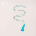 Mala-Halskette mit Aquamarin und Kristall 108 Perlen 8 oder 6 mm - Vignette | Achamana