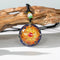 Pendentif Orgonite Dome Lapis lazuli Rubis - Fleur de lotus ciselée