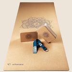 Pack yoga Mandala Tapis liège+ blocs liège + Sangle + Sac - Vignette | Achamana