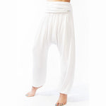 Sarouel yoga blanc - Sarouel femme chic - Kundalini yoga - Vignette | Achamana