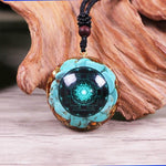 Colgante de orgonita Sri yantra turquesa - Vignette | Achamana