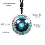 Colgante de orgonita Sri yantra turquesa - Vignette | Achamana