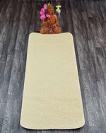Grand tapis de yoga blanc Kundalini - latex, laine mérinos 2,00 m - Vignette | Achamana