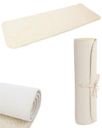 Grand tapis de yoga blanc Kundalini - latex, laine mérinos 2,00 m - Vignette | Achamana