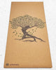 Tapis de yoga liège et caoutchouc naturel grand format - motif Arbre de vie artistique | Achamana