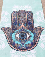 Tapis de yoga de voyage pliable - Main de Hamsa - Vignette | Achamana