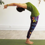 Legging yoga violet coton biologique 7 Chakras artistiques - Vignette | Achamana