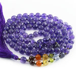 Mala Ametyst Halskette 7 Chakren 108 facettierte Perlen 8mm - Vignette | Achamana