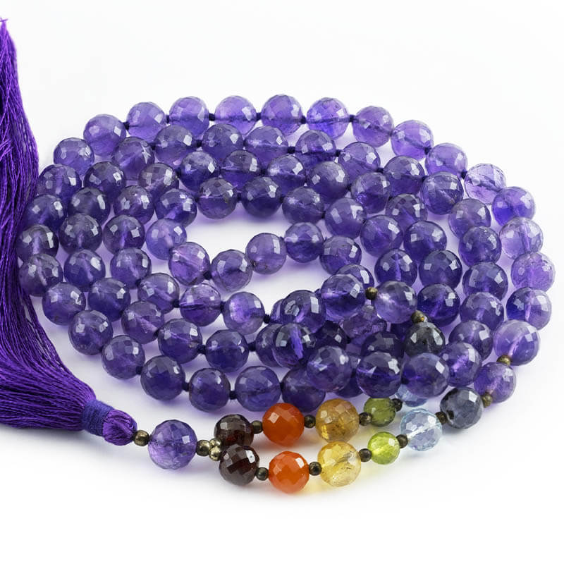 Collier mala femme Améthyste facettée | Achamana