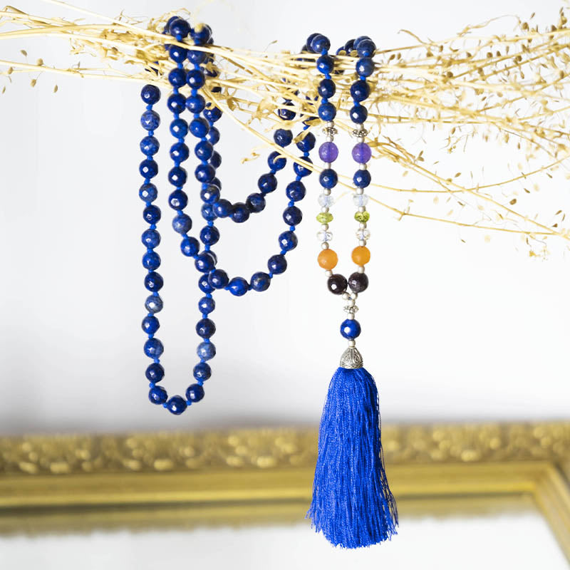 Collier mala femme Lapis-lazuli facetté | Achamana
