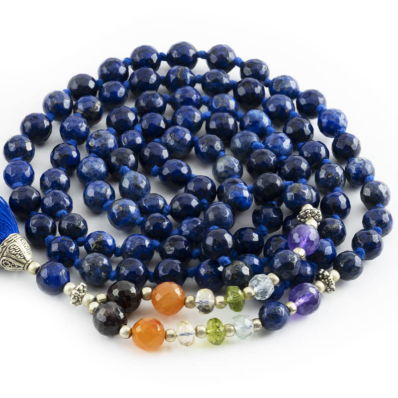 Collier mala homme Lapis-lazuli facetté | Achamana
