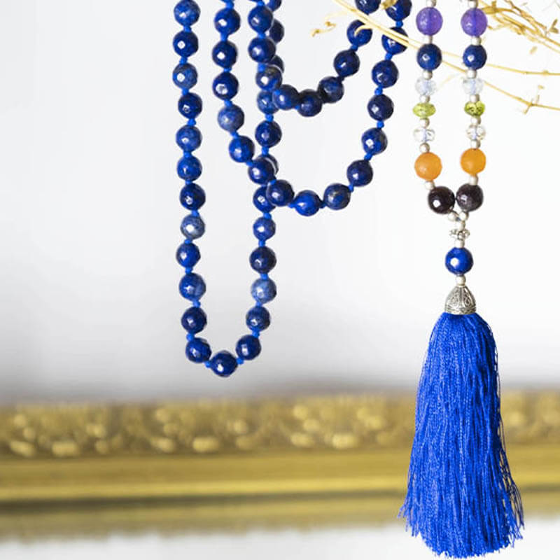 mala Lapis-lazuli facetté 7 chakras || Achamana