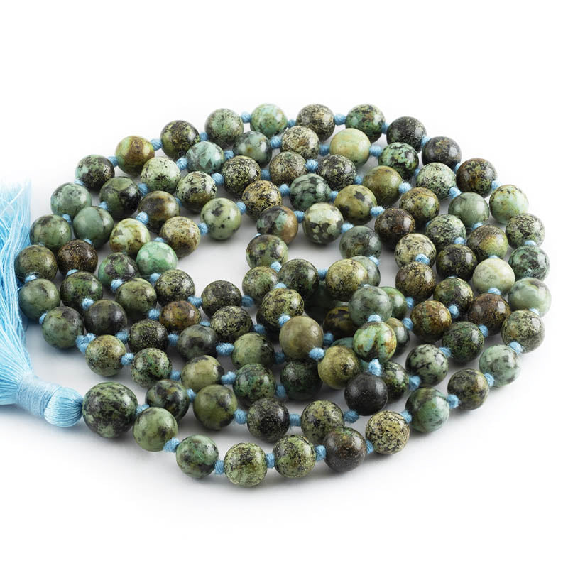 Collier mala homme Turquoise africaine 8mm | Achamana