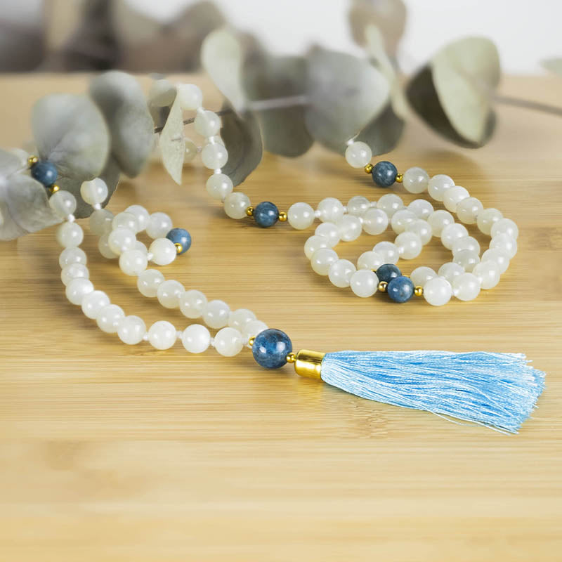 Collier mala femme pierre de lune et apatite | Achamana