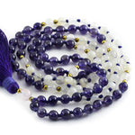 Mala Halskette Mondstein - Amethyst - 6 mm AA-Perlen - Vignette | Achamana