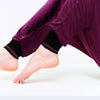 Pantalon yoga femme prune finition chevillières couturées | Achamana