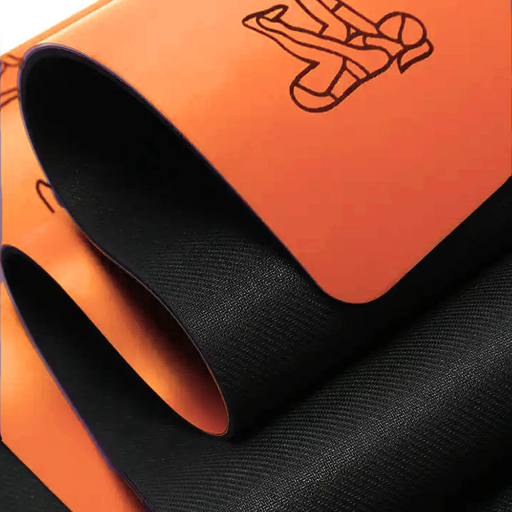 Tapis de yoga pro orange - asanas gravés | Achamana