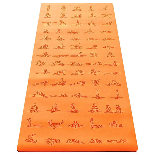 tapis yoga ecologique antidérapant orange - postures yoga | Achamana