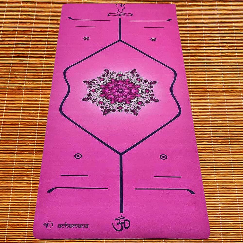 Tapis de yoga rose 6 mm - marqueurs de position | Achamana