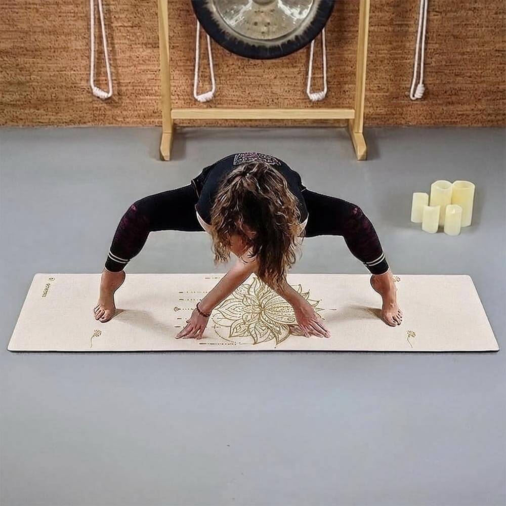 Boutique yoga en ligne - Tapis de yoga naturel - latex et chanvre - Fleur de lotus | Achamana