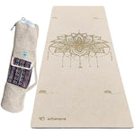 Tapis de yoga fleur de lotus en chanvre - 4,5 mm x 610 x 1830 - Vignette | Achamana