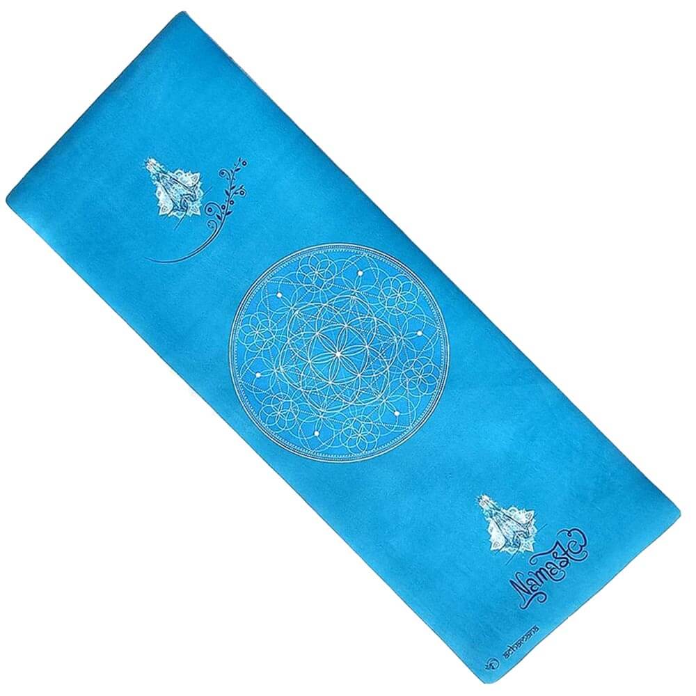 Tapis de yoga éco-responsable 6 mm - Design fleur de vie et Namasté | Achamana