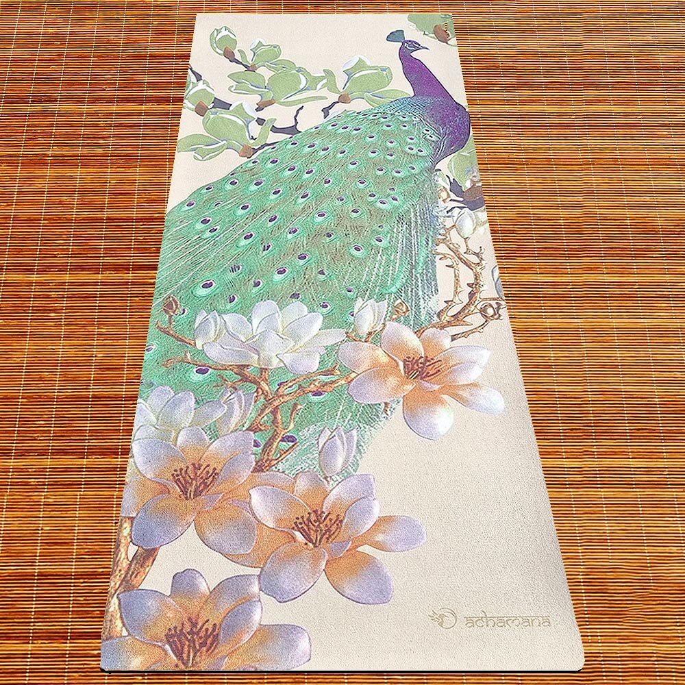 tapis de yoga éco-responsable - design Parure de Paon | Achamana