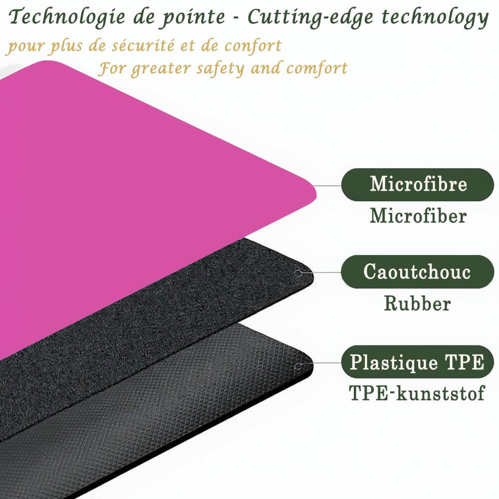 Meilleur tapis yoga - Nouvelle conception 3 plis thermocollés - confort et sécurité | Achamana