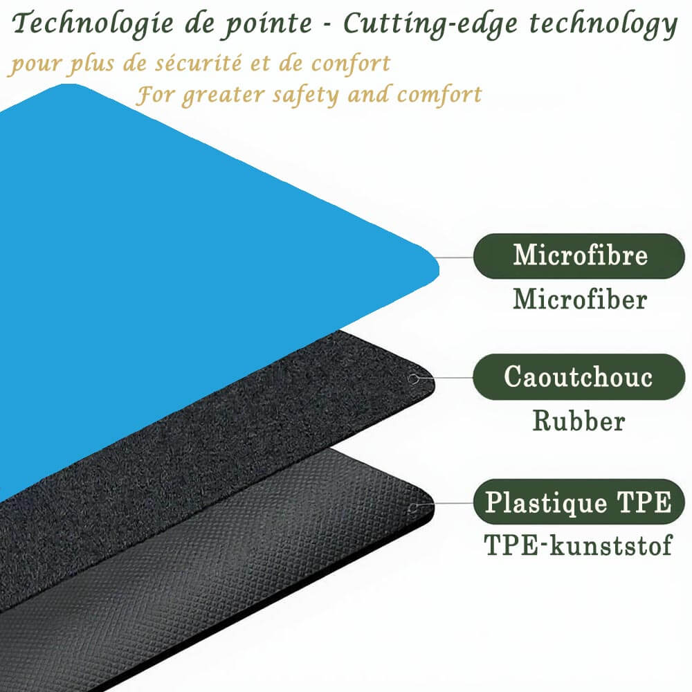 tapis yoga confortable - épaisseur 6mm, couleur bleu - Nouvelle conception 3 plis | Achamana