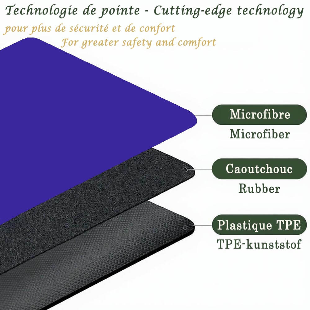 tapis de yoga 6mm - nouvelle génération 3 plis thermocollés  - plus de confort plus de sécurité | Achamana