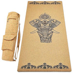XL cork and rubber yoga mat - elephant fresco - Vignette | Achamana