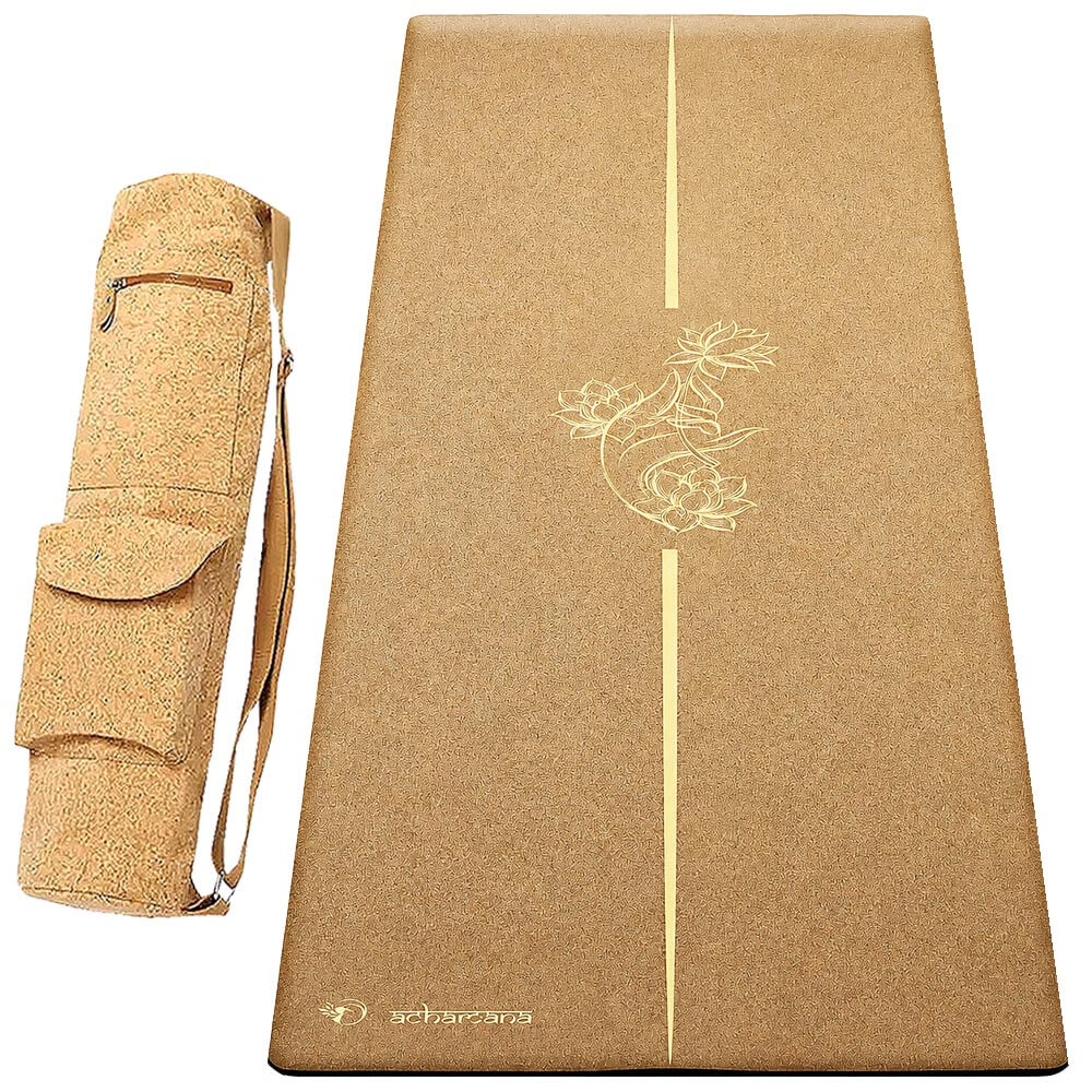 Tapis de yoga en liege + sac yoga en liege - Achamana
