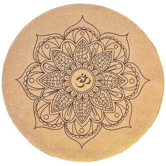 Tapis de yoga et méditation en liège  antidérapant mandala | Achamana
