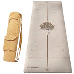 Tapis de yoga 6 mm antidérapant conception hi-tech 3 matériaux - Practice lotus crème - Vignette | Achamana