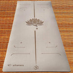 Tapis de yoga 6 mm antidérapant conception hi-tech 3 matériaux - Practice lotus crème - Vignette | Achamana