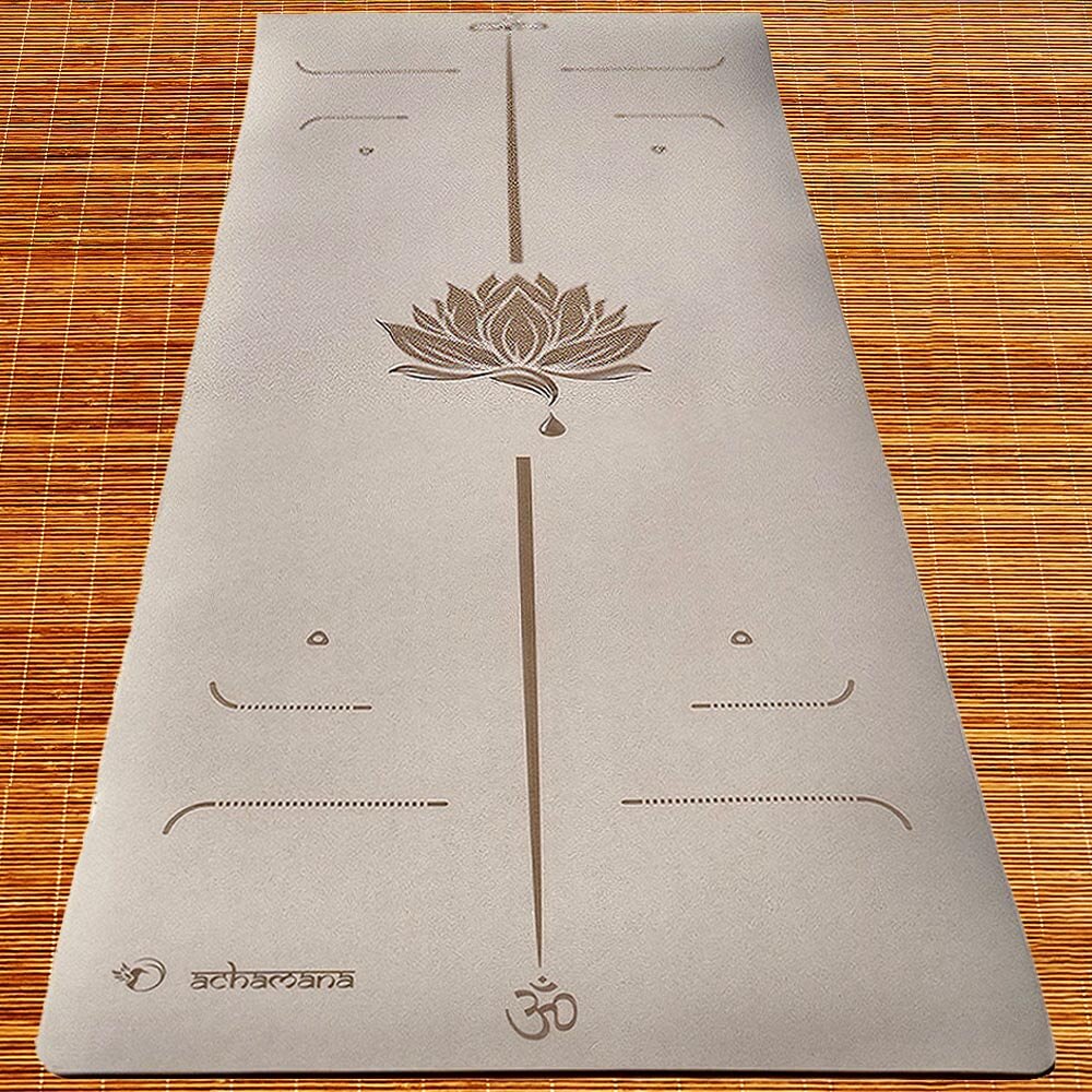 Tapis de yoga éco-responsable - surface antidérapant en PU - lignes de position | Achamana